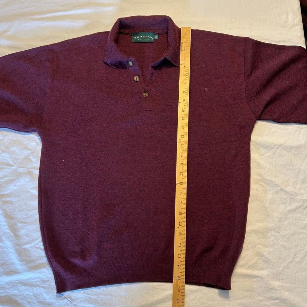 Tundra Canada Virgin Merino Wool Polo Sweater | Men’s XL | Burgundy - Picture 6 of 9